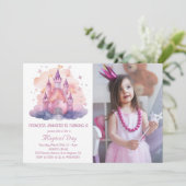 かわいいプリンセスキャッスルガールバースデーパーティー招待 招待状 (スタンド正面)