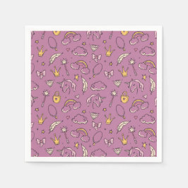 かわいいプリンセスキャッスルガールバースデーパーティー スタンダードカクテルナプキン