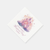 かわいいプリンセスキャッスルガールバースデーパーティー スタンダードカクテルナプキン (角)