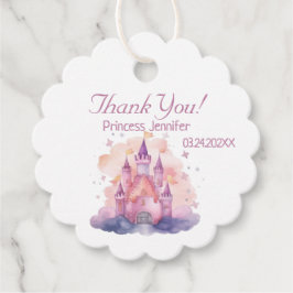 かわいいプリンセスキャッスルガールバースデーパーティー フェイバータグ