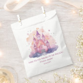 かわいいプリンセスキャッスルガールバースデーパーティー フェイバーバッグ (クリップ留めされた状態)