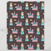 かわいいプリンセスキャッスルスクラップブック紙 (裏面)