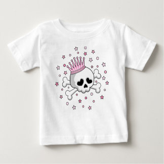 かわいいプリンセススカル ベビーTシャツ