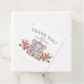 かわいいプリンセスゾウ赤ちゃんガールシャワーありがとう フェイバータグ (インサイチュ)