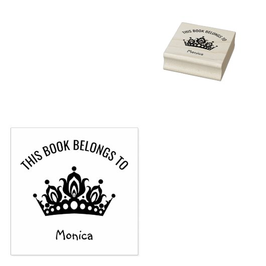 かわいいプリンセスティアラクラウンこの本は名前に属している ラバースタンプ (押印)