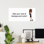 かわいいプリンセスディバパーティーバナー ポスター (ホームオフィス)