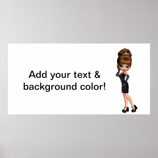 かわいいプリンセスディバパーティーバナー ポスター (正面)