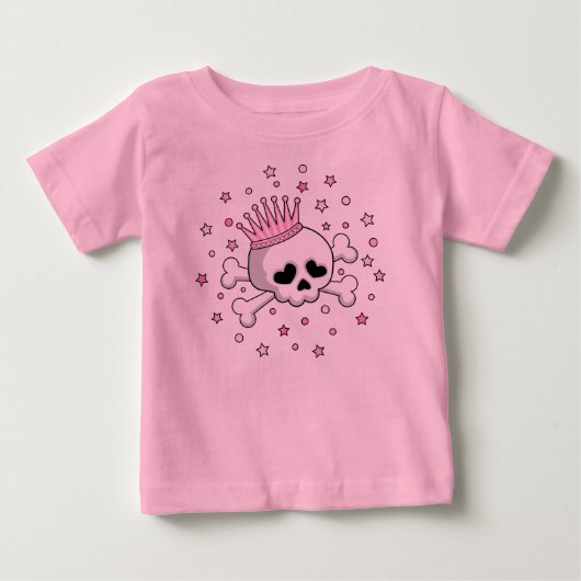 かわいいプリンセスドクロ ベビーTシャツ (正面)