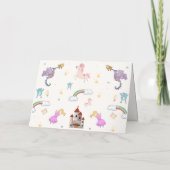 かわいいプリンセスドラゴンユニコーンキャッスルベイビーシャワー サンキューカード (裏面)