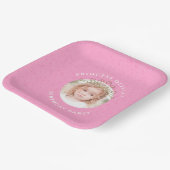 かわいいプリンセスバースデーパーティーピンクカスタム ペーパープレート (傾斜あり)