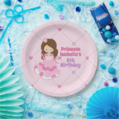 かわいいプリンセスピンクパープルガールズバースデーパーティー ペーパープレート (パーティー)
