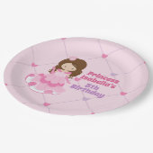 かわいいプリンセスピンクパープルガールズバースデーパーティー ペーパープレート (アングル)