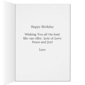 かわいいプリンセスライトブルーの誕生日カード (内側 (右))