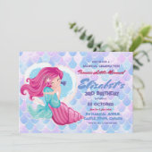 かわいいプリンセスリトルマーメイドバースデーパーティー3rd 招待状 (スタンド正面)