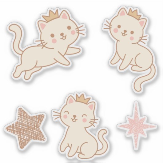かわいいプリンセス猫 シール (正面)