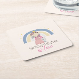 かわいいプリンセス誕生会 スクエアペーパーコースター