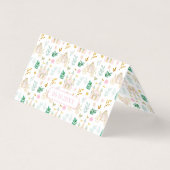 かわいいプリンセス誕生日の女の子のサンキューカード (裏面)