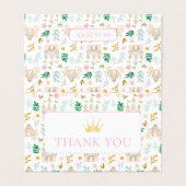 かわいいプリンセス誕生日の女の子のサンキューカード (外部フラット)