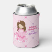 かわいいプリンセス誕生日パーティーピンクカスタマイズ 缶クーラー (缶正面)