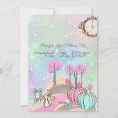 かわいいプリンセス誕生日招待状 シーズンカード (裏面)