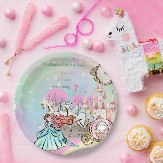 かわいいプリンセス誕生日 ペーパープレート (パーティー)