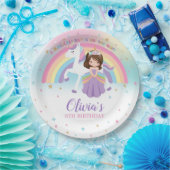 かわいいプリンセス&ユニコーンバースデーパーティーレインボー ペーパープレート (パーティー)