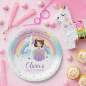 かわいいプリンセス&ユニコーンバースデーパーティーレインボー ペーパープレート (パーティー)