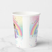 かわいいプリンセス&ユニコーンバースデーパーティーレインボー 紙コップ (右)