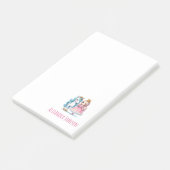 かわいいプリンセス&ユニコーンホワイトピンクモノグラム名 ポストイット (アングル)