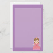 かわいいプリンセス、小さな女の子 便箋 (正面/裏面)