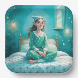 かわいいプリント紙プレートと小妖精や小人 ペーパープレート