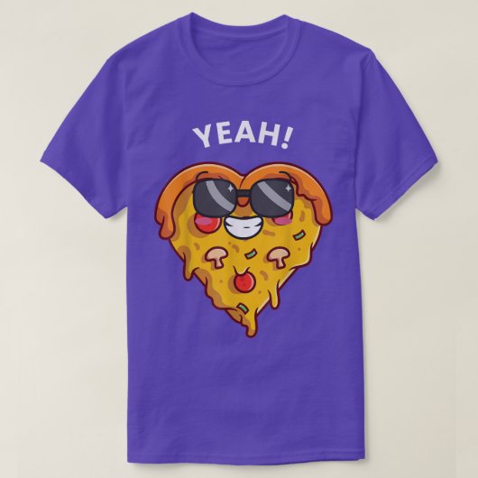 かわいいプリン肉好きピザ Tシャツ (デザイン正面)