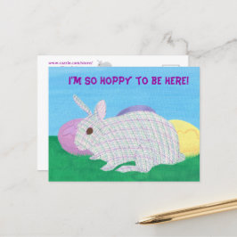 かわいいプレイドバニー私はポストカードにここに行くには本当に絶望的だ シーズンポストカード