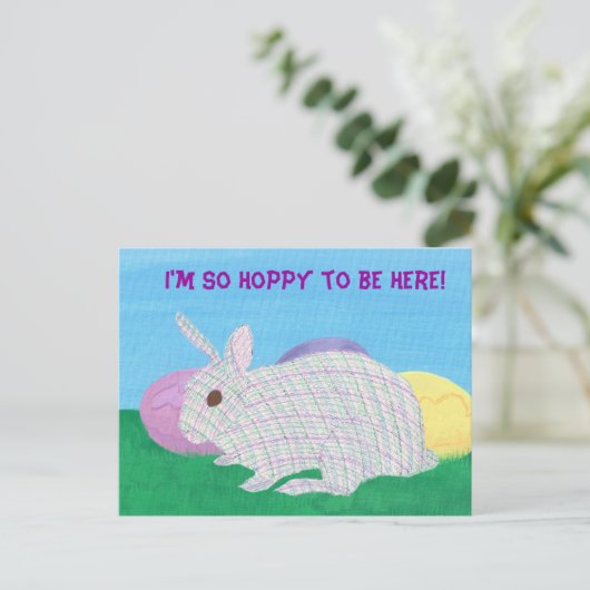 かわいいプレイドバニー私はポストカードにここに行くには本当に絶望的だ シーズンポストカード (スタンド正面)