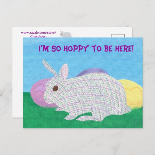 かわいいプレイドバニー私はポストカードにここに行くには本当に絶望的だ シーズンポストカード (正面/裏面)