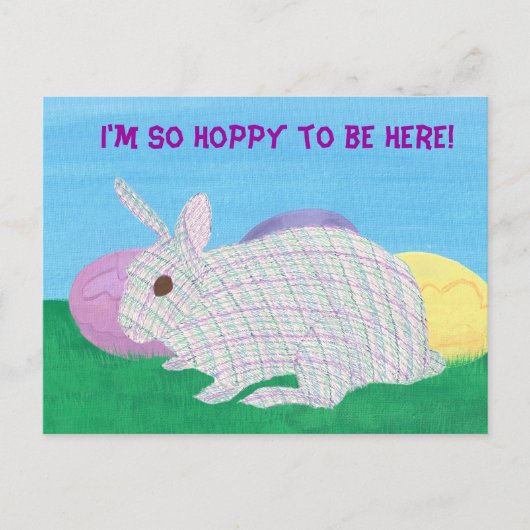 かわいいプレイドバニー私はポストカードにここに行くには本当に絶望的だ シーズンポストカード (正面)