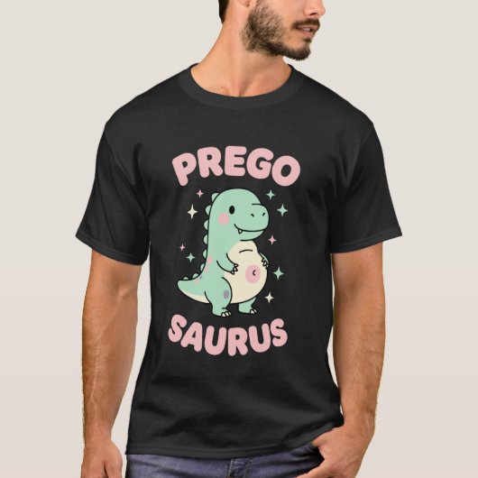かわいいプレグサウルスの恐竜の妊娠発表M Tシャツ (正面)