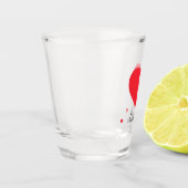 かわいいプレゼントに大きな赤いハート名モダンクール ショットグラス (左)