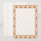 かわいいプレッツェルのイラストプリント 招待状 (正面/裏面)