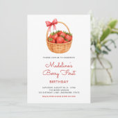 かわいいプレッピーなバースデー・フォト　ファーストバースデー 招待状 (スタンド正面)