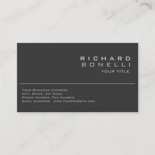かわいいプレーン灰色のプロフェッショナル名刺 名刺 (正面)