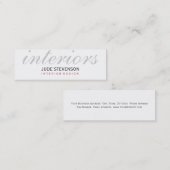 かわいいプレーン白インテリアデザイナー名刺 スキニー名刺 (正面/裏面)