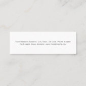 かわいいプレーン白インテリアデザイナー名刺 スキニー名刺 (裏面)