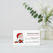 かわいいプロフェッショナルサンタクロースのおもちゃクリスマス 名刺 (スタンド正面)