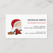 かわいいプロフェッショナルサンタクロースのおもちゃクリスマス 名刺 (正面)