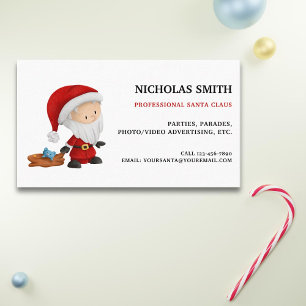 かわいいプロフェッショナルサンタクロースのおもちゃクリスマス 名刺