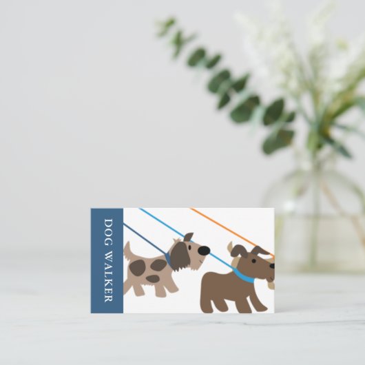 かわいいプロフェッショナルドッグウォーカーペット着席の写真 名刺 (スタンド正面)