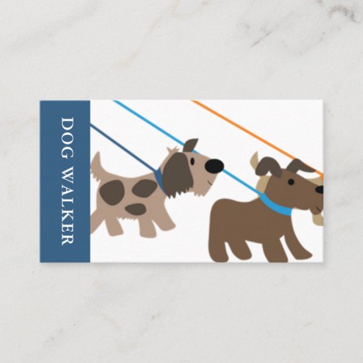 かわいいプロフェッショナルドッグウォーカーペット着席の写真 名刺 (正面)