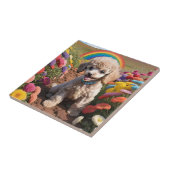 かわいいプーカラフルルの花と虹 タイル (側面)