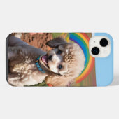 かわいいプーカラフルルの花と虹 iPhoneケース (裏面横)